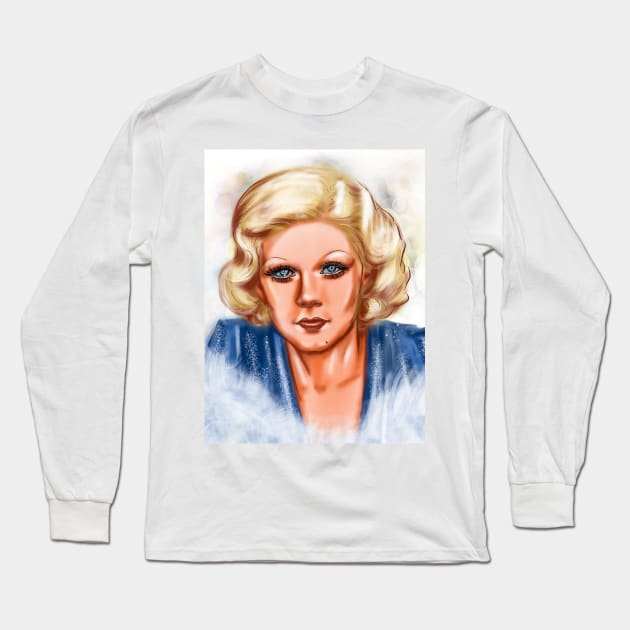 Jean Harlow Long Sleeve T-Shirt by Svetlana Pelin